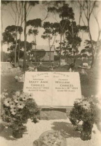 William and Mary's grave at Kalgoorlie Cemetery (see office in the background - 1935