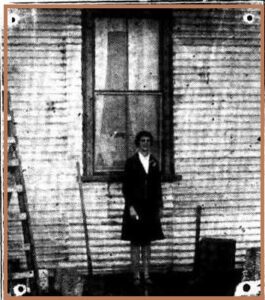 Dorothy Cook returned Raveney's fire from this window whilst her mother handered her cartridges.