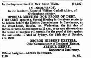New South Wales Government Gazette 27 October 1882 (No.430), page 5716