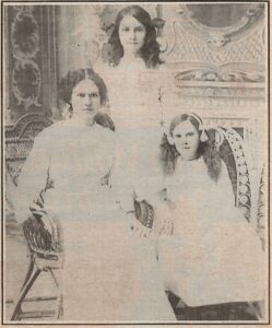 Alice WILSON (centre) was Pte Turner's first love, but they were parted by war. Alice, pictured with her sisters Gertrude and Grace later married a policeman.
