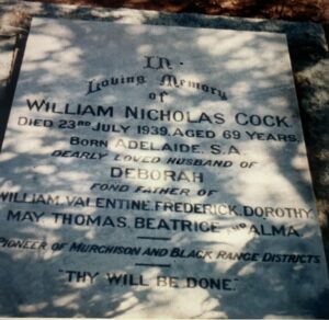 Grave of William Nicholas Cock - Leonora Cemetery