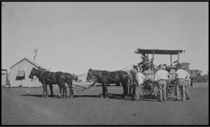The Royal Mail Coach loading up at Nullagine c 1905 - Image SLWA