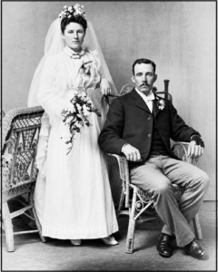 Elizabeth Jane Anne Jones and Richard Michael Jordan on their wedding day 27 Oct 1897 Kalgoorlie WA - Photo Ancestry.com