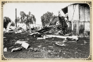Western Mail Perth - 19 February 1925 - The burnt out remains of Milligan and Kemp's butcher's shop.