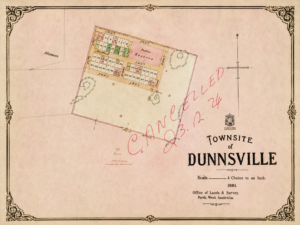 Dunnsville Townsite map - Image SLWA